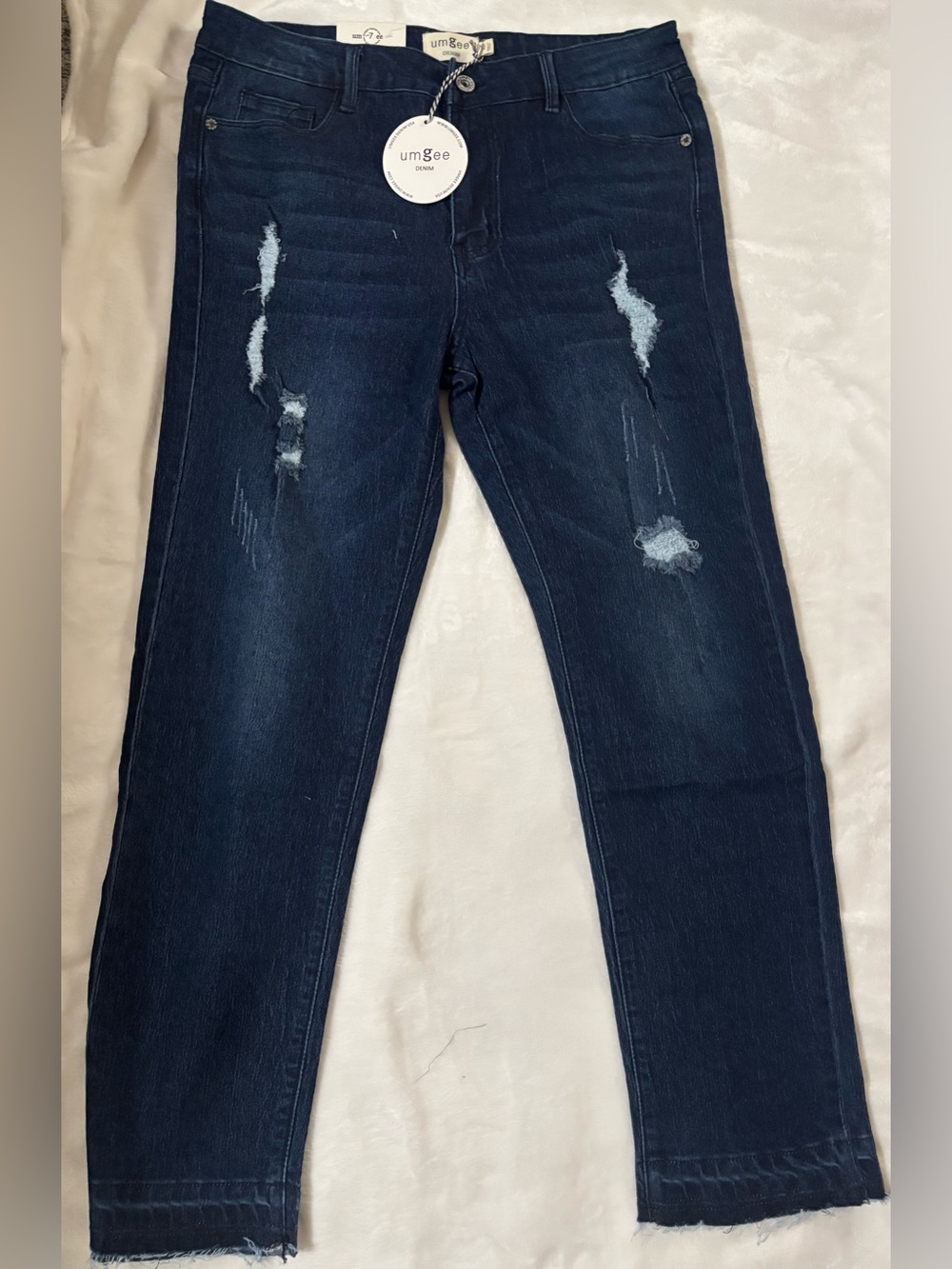 Umgee Dark Blue Distressed Skinny Jeans